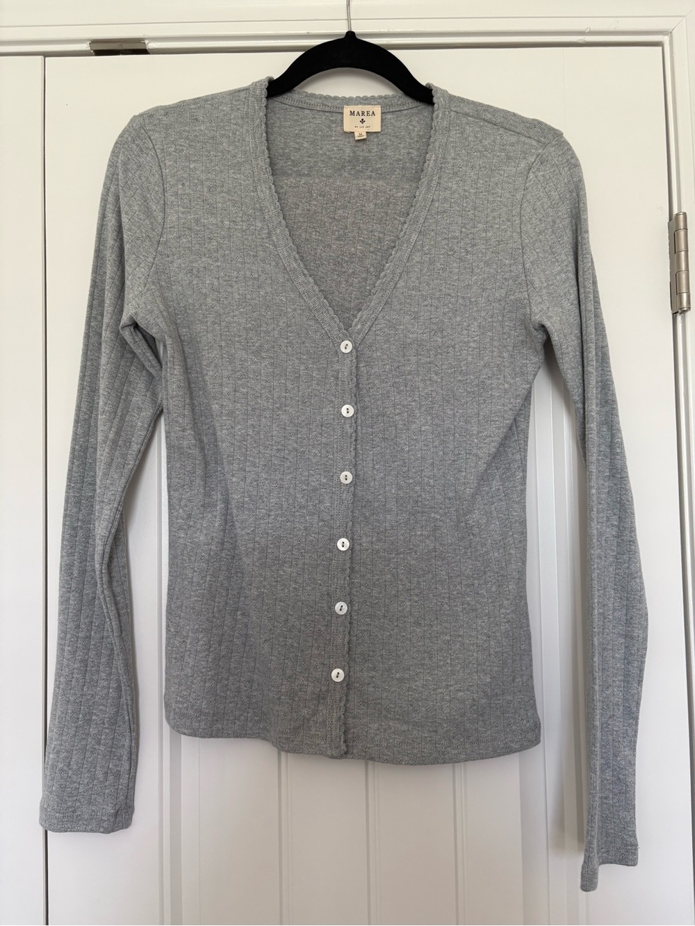 NWT Marea Liz Joy Gray Pointelle Cardigan and Tank Size Medium - Picture 5 of 9